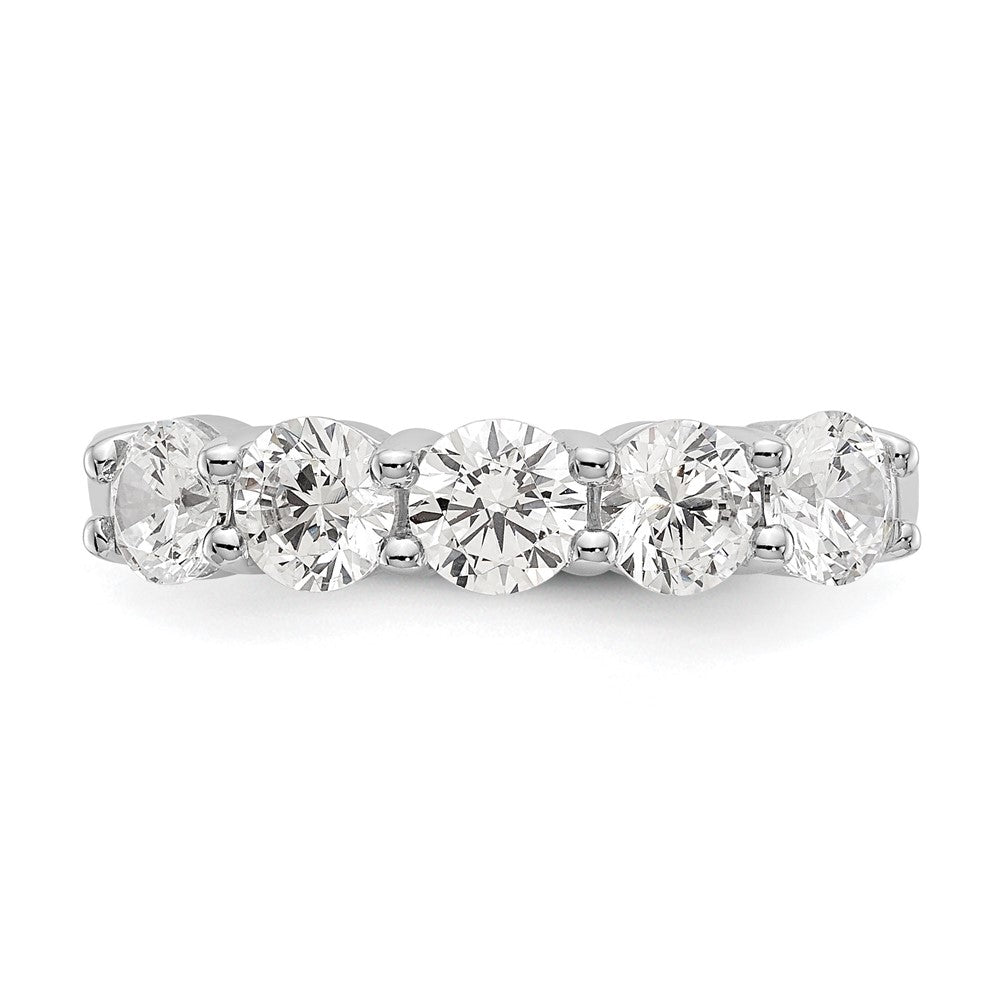 14K Weißgold Fünf-Steine-Modering mit 1 0,33 ct. Laborgezüchteten Diamanten VS/SI+ G+