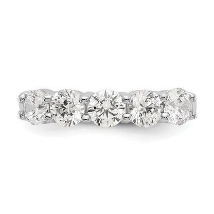 14K Weißgold Ehering mit 5 natürlichen Diamanten, 1,325 ct. Gesamtgewicht