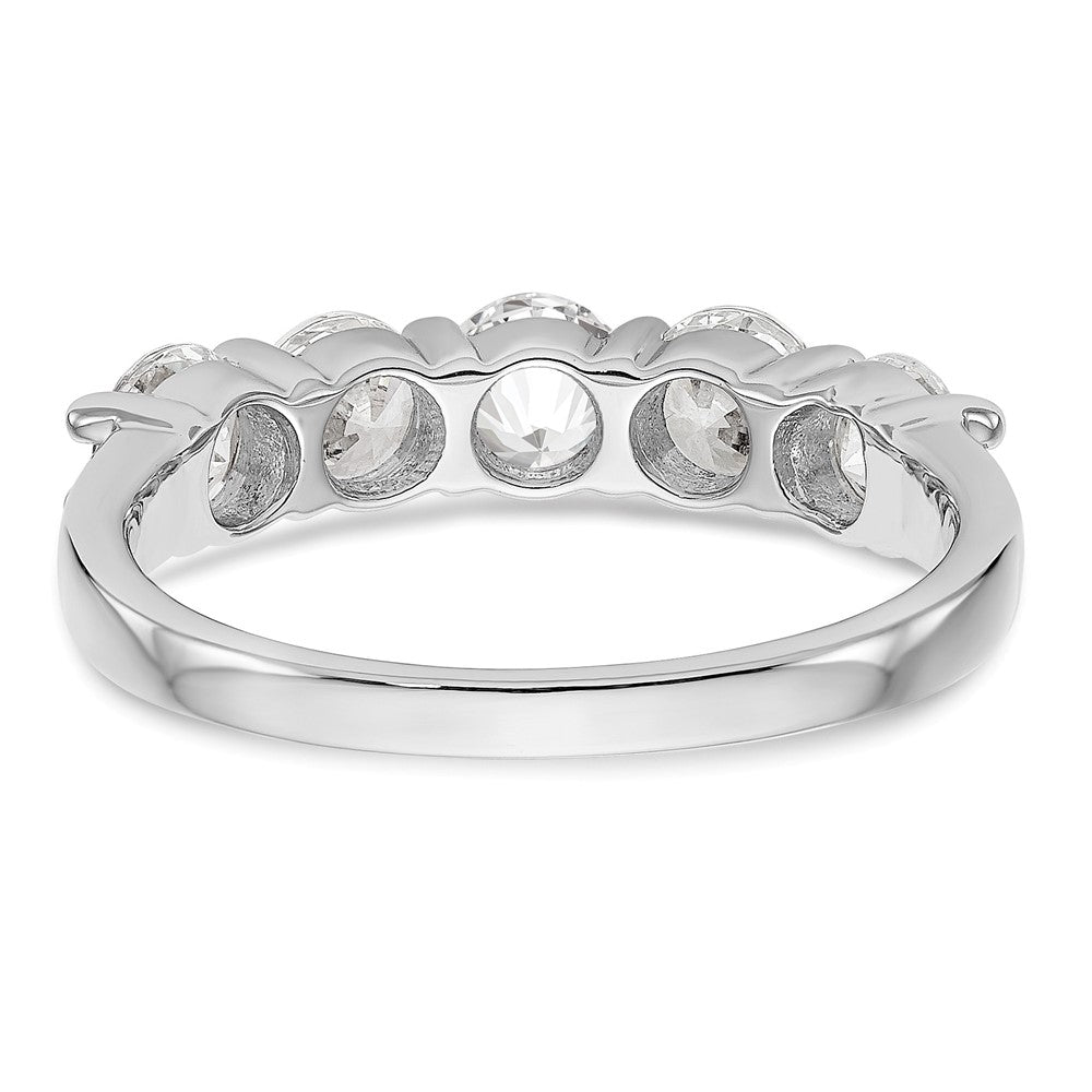 14K Weißgold Fünf-Steine-Modering mit 1 0,33 ct. Laborgezüchteten Diamanten VS/SI+ G+