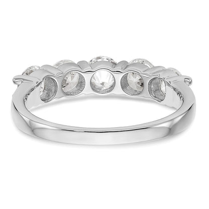 14K Weißgold Fünf-Steine-Modering mit 1 0,33 ct. Laborgezüchteten Diamanten VS/SI+ G+