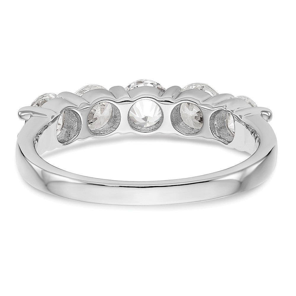 14K Weißgold Ehering mit 5 natürlichen Diamanten, 1,325 ct. Gesamtgewicht