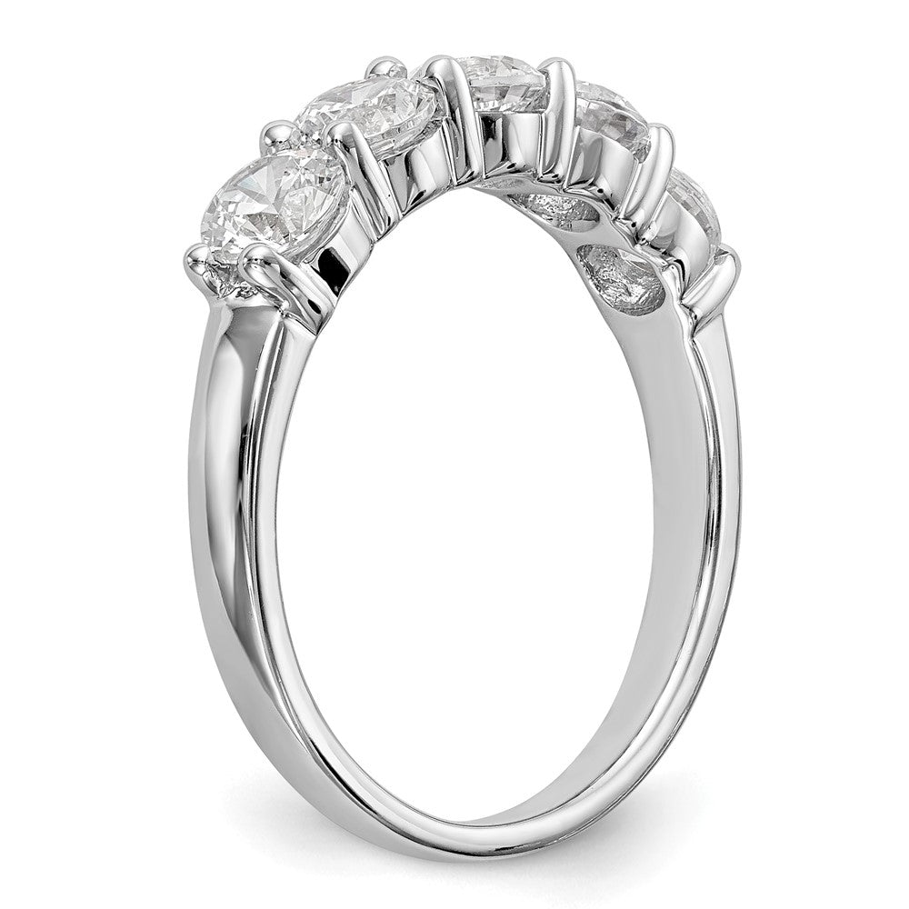 14K Weißgold Fünf-Steine-Modering mit 1 0,33 ct. Laborgezüchteten Diamanten VS/SI+ G+
