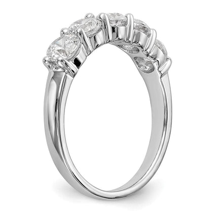 14K Weißgold Fünf-Steine-Modering mit 1 0,33 ct. Laborgezüchteten Diamanten VS/SI+ G+