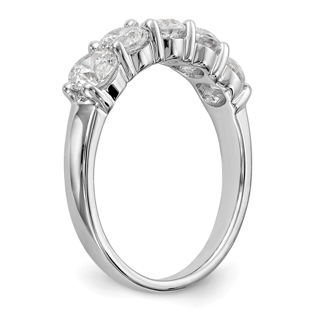 14K Weißgold Ehering mit 5 natürlichen Diamanten, 1,325 ct. Gesamtgewicht