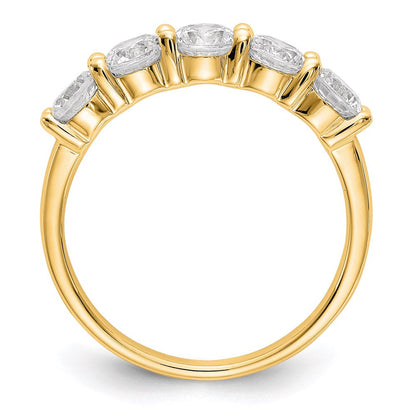 14K Gelbgold Ehering mit 5 echten Diamanten