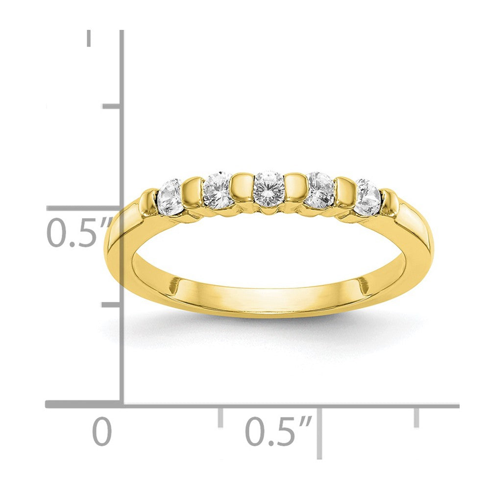 10K Gelbgold 5 Stein Diamant Ring