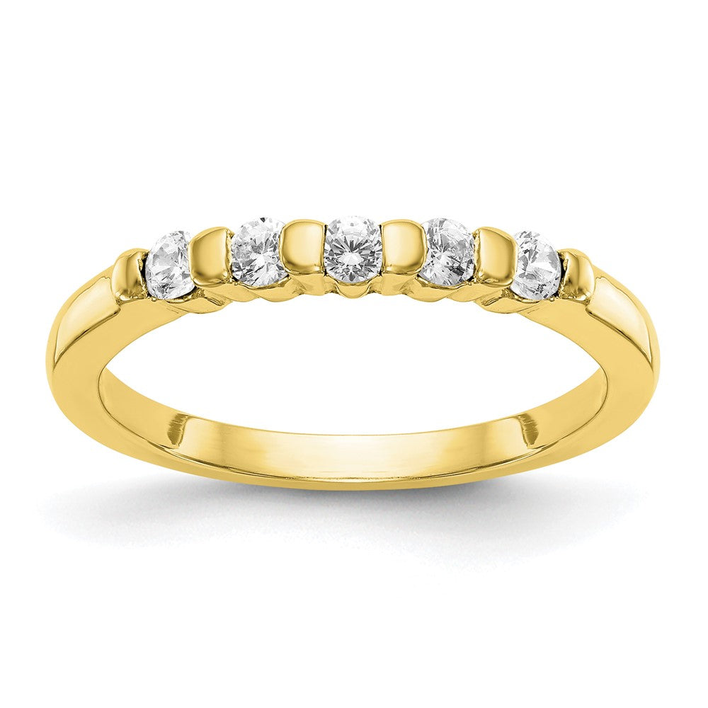 10K Gelbgold 5 Stein Diamant Ring
