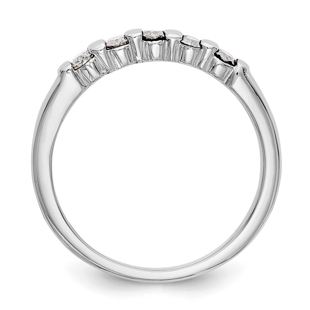 14K Weißgold Ring mit 5 echten Diamanten