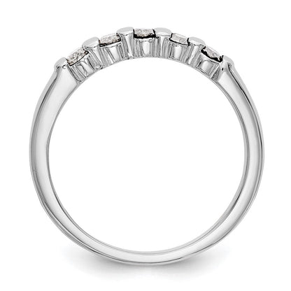 14K Weißgold Ring mit 5 echten Diamanten