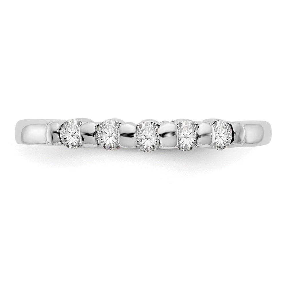 14K Weißgold Ring mit 5 echten Diamanten