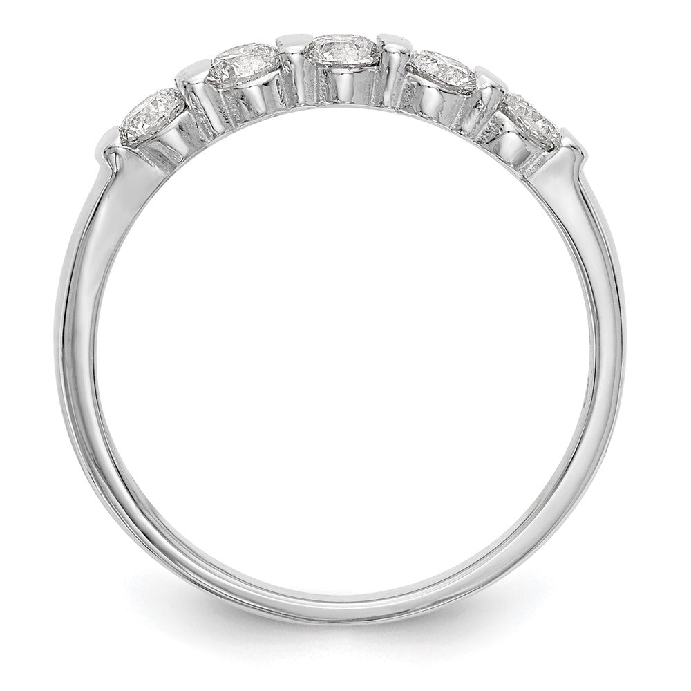 14K Weißgold Ehering mit 5 natürlichen Diamanten, 0,465 ct. Gesamtgewicht