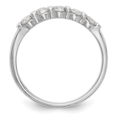 14K Weißgold Ehering mit 5 natürlichen Diamanten, 0,465 ct. Gesamtgewicht