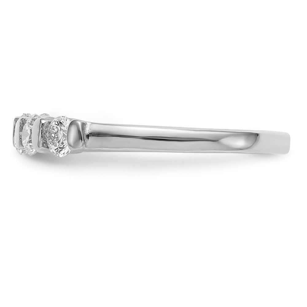 14K Weißgold Ehering mit 5 echten Diamanten
