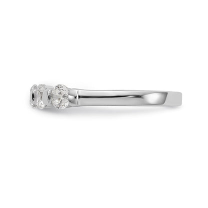 14K Weißgold Ehering mit 5 natürlichen Diamanten