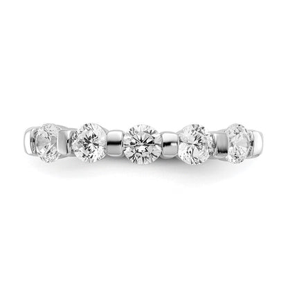 14K Weißgold Ehering mit 5 natürlichen Diamanten