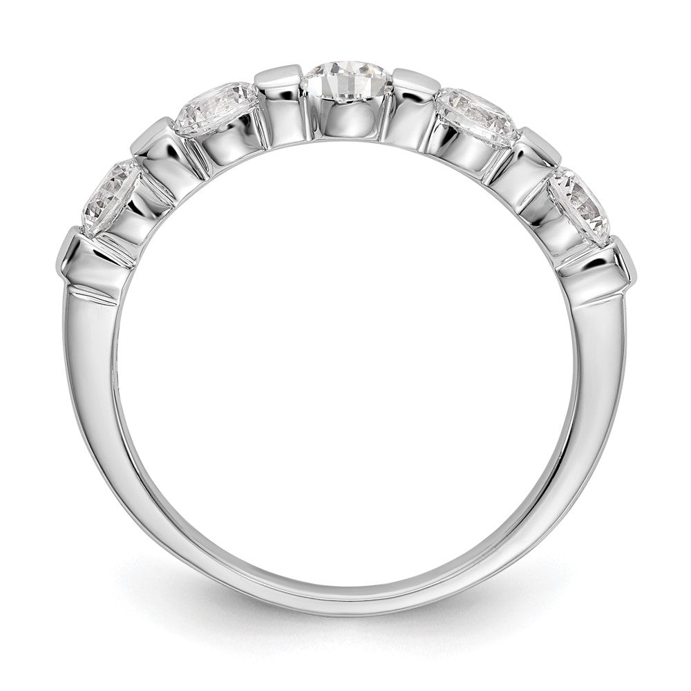 14K Weißgold 5 Stein Kanalfassung Set 1 Karat Komplett Rund Diamant Ring