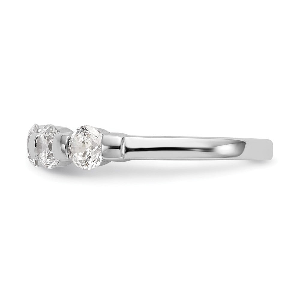 14K Weißgold 5 Stein Kanalfassung Set 1 Karat Komplett Rund Diamant Ring