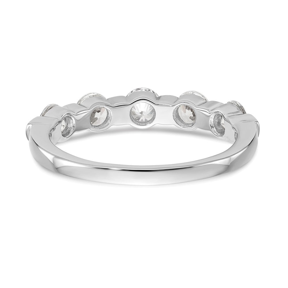 14K Weißgold 5 Stein Kanalfassung Set 1 Karat Komplett Rund Diamant Ring