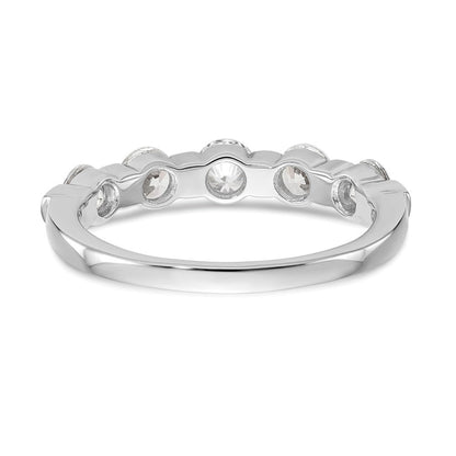 14K Weißgold 5 Stein Kanalfassung Set 1 Karat Komplett Rund Diamant Ring