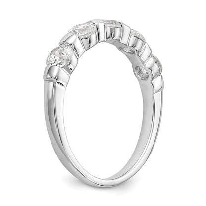 14K Weißgold 5 Stein Kanalfassung Set 1 Karat Komplett Rund Diamant Ring