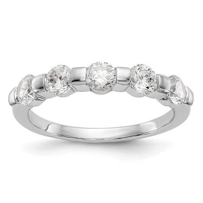 585 Weißgold Diamant-Ring mit 5 Steinen