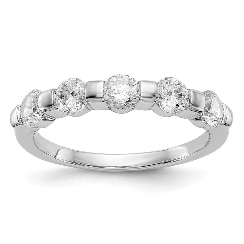 585 Weißgold Diamant-Ring mit 5 Steinen