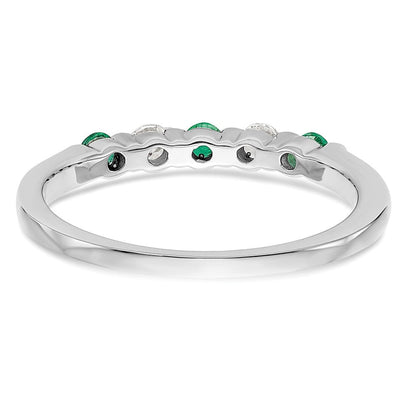 14K Weißgold Echt Diamant mit Smaragd Ring