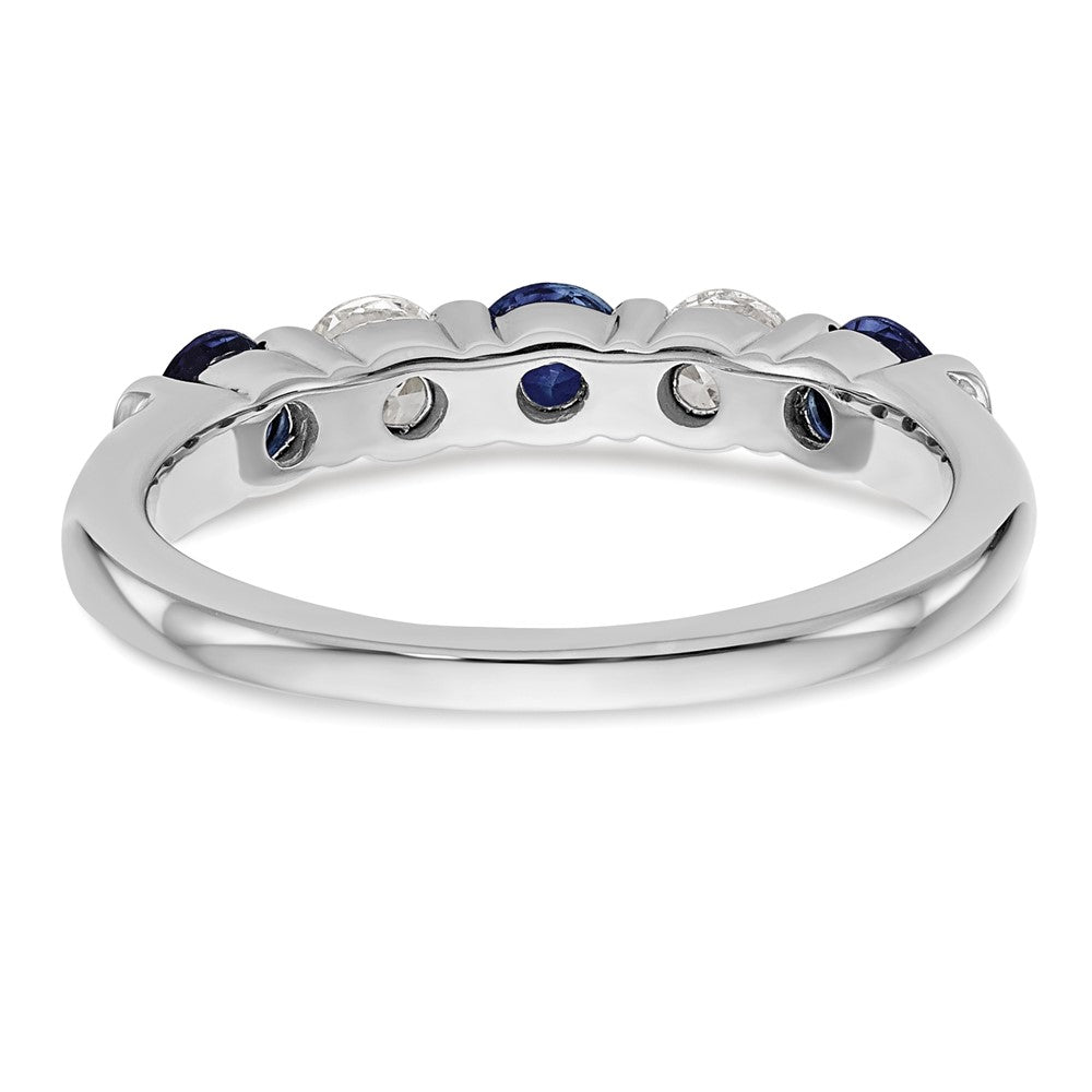14K Weißgold Echt Diamant mit Saphir Ring
