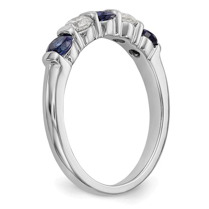 14K Weißgold Echt Diamant mit Saphir Ring