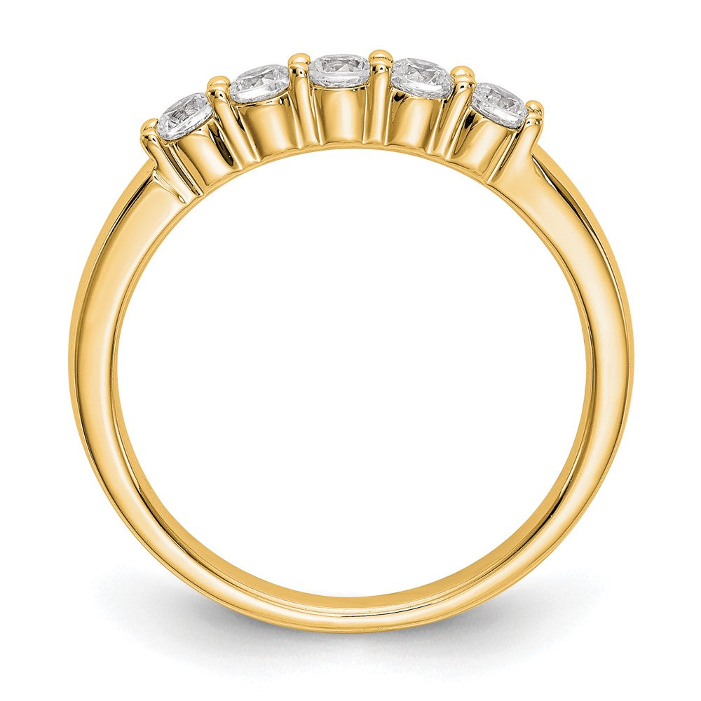 14K Gelbgold Ring mit 5 echten Diamanten