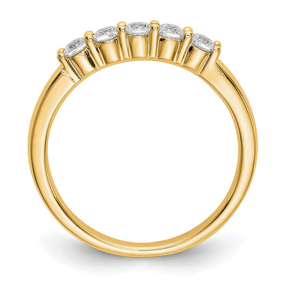 14K Gelbgold Ring mit 5 echten Diamanten