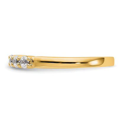 14K Gelbgold Ring mit 5 echten Diamanten
