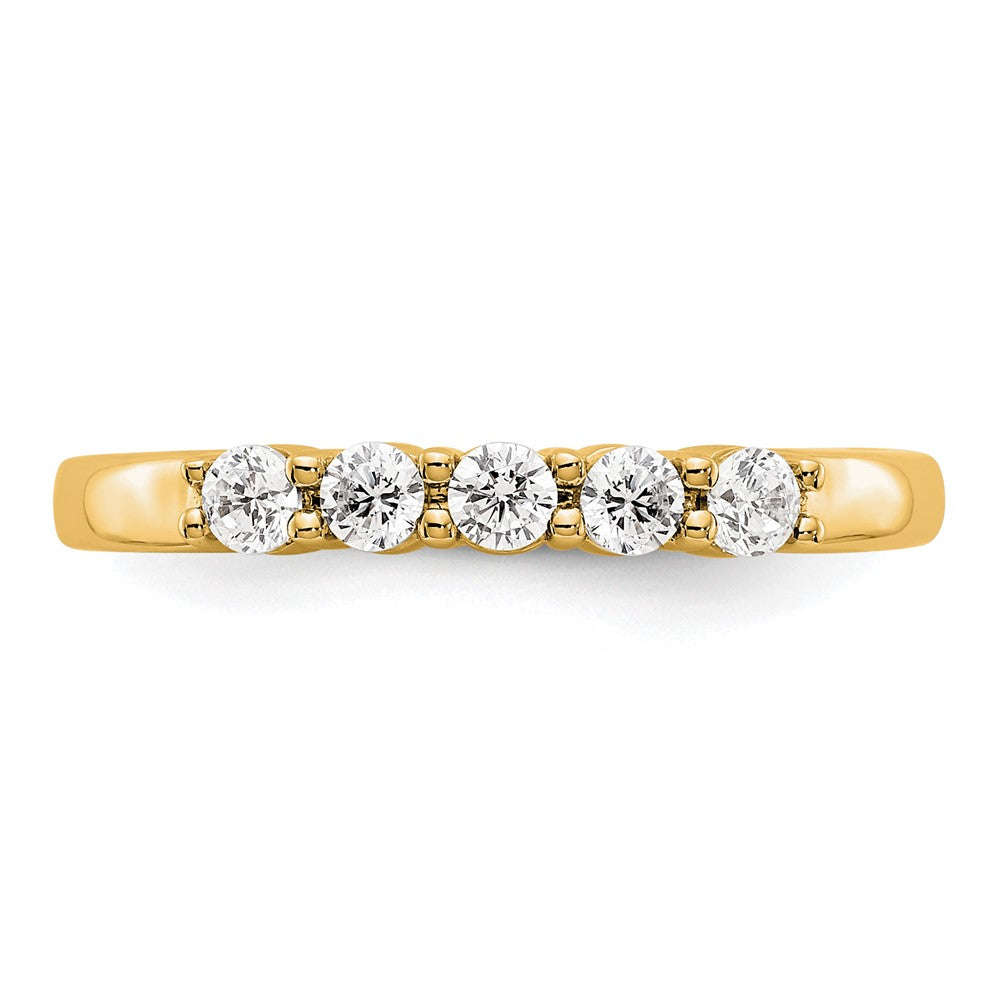 14K Gelbgold Ring mit 5 echten Diamanten