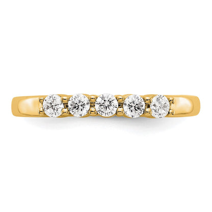 14K Gelbgold Ring mit 5 echten Diamanten