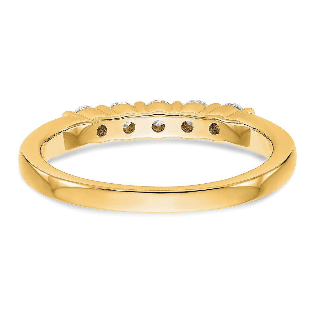 14K Gelbgold Ring mit 5 echten Diamanten