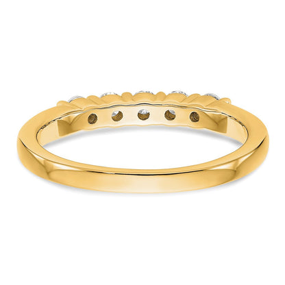 14K Gelbgold Ring mit 5 echten Diamanten