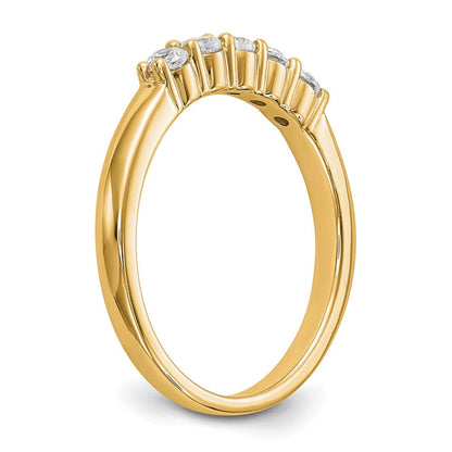 14K Gelbgold Ring mit 5 echten Diamanten