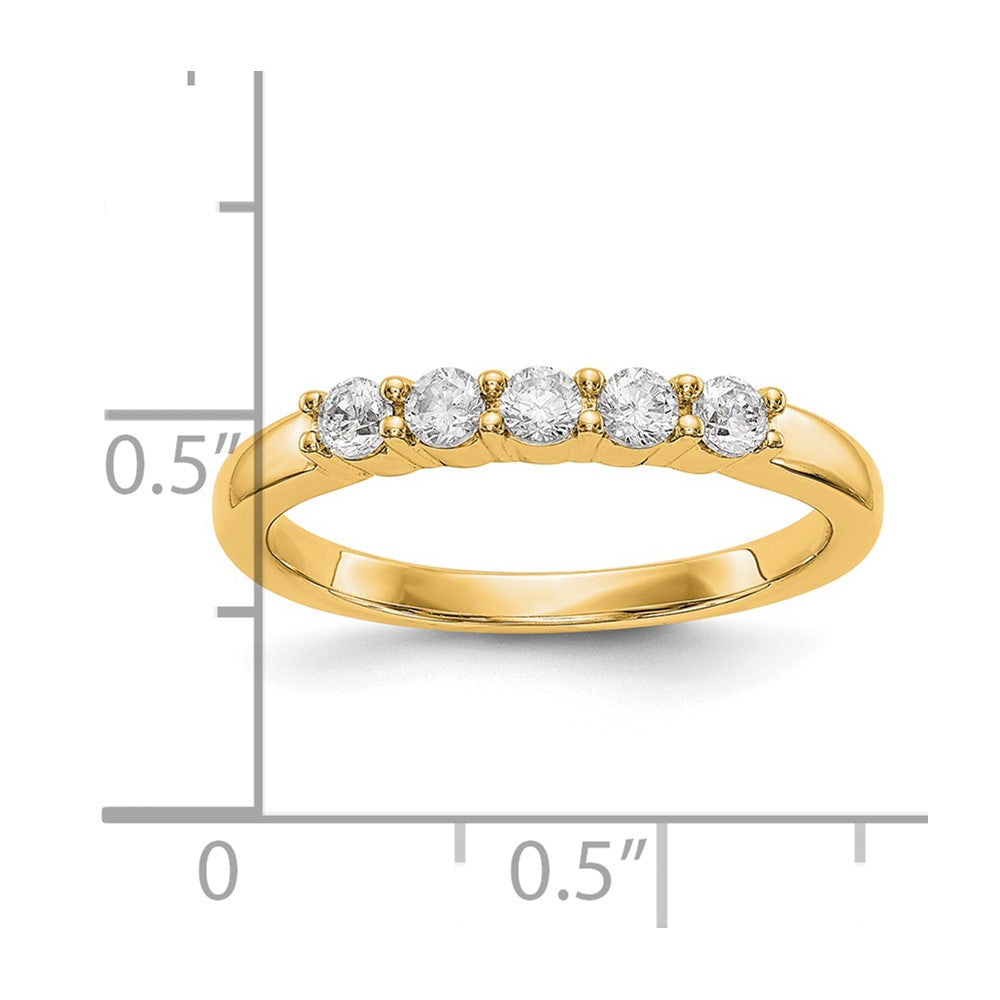 14K Gelbgold Ring mit 5 echten Diamanten
