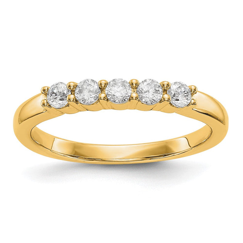 True Origin 14K Gelbgold 1/3 Karat Im Labor Gezüchtet Diamant Vs+ F+ Komplett Rund Five Stein Ring