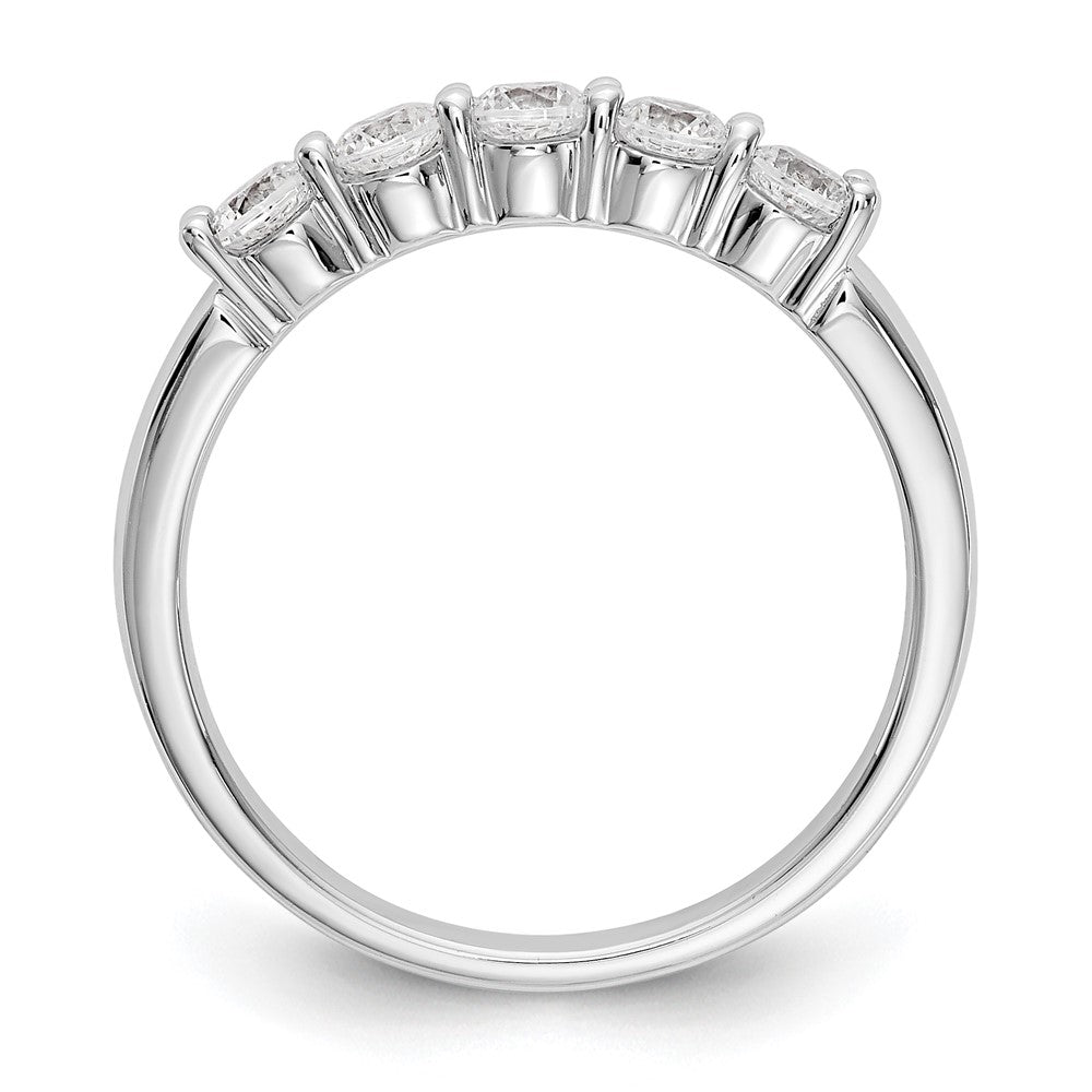 True Origin 14K Weißgold 1/2 Karat Im Labor Gezüchtet Diamant Vs+ F+ Komplett Rund Five Stein Ring