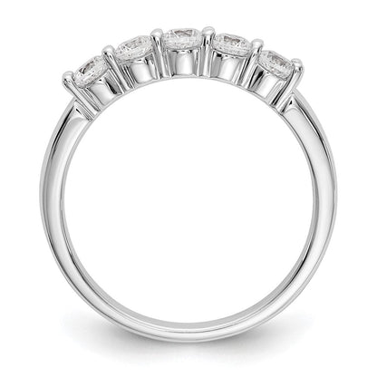 True Origin 14K Weißgold 1/2 Karat Im Labor Gezüchtet Diamant Vs+ F+ Komplett Rund Five Stein Ring