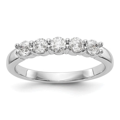 True Origin 14K Weißgold 1/2 Karat Im Labor Gezüchtet Diamant Vs+ F+ Komplett Rund Five Stein Ring