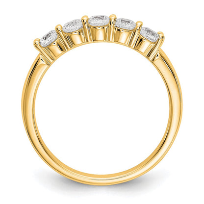 True Origin 14K Gelbgold 1/2 Karat Im Labor Gezüchtet Diamant Vs+ F+ Komplett Rund Five Stein Ring
