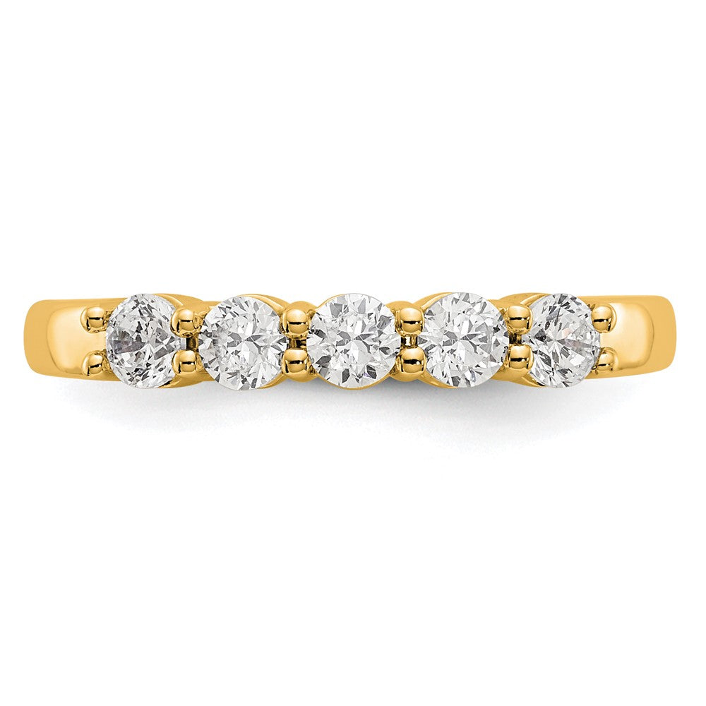 14K Gelbgold 5-stone Diamant Ehering Ring