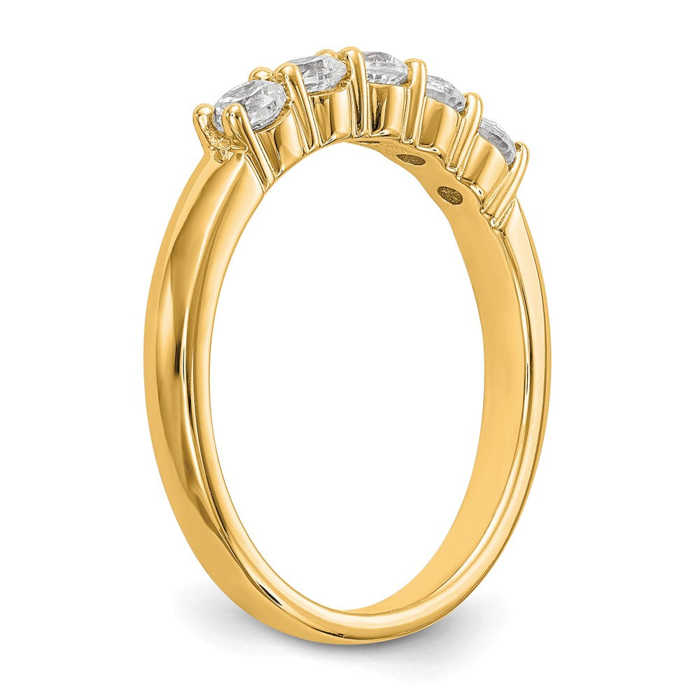 14K Gelbgold 5-stone Diamant Ehering Ring