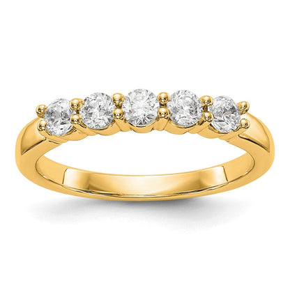 14K Gelbgold 5-stone Diamant Ehering Ring