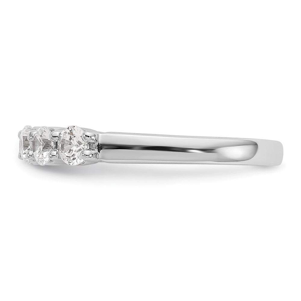 14K Weißgold Ehering mit 5 natürlichen Diamanten (0,65 ct Gesamtgewicht)