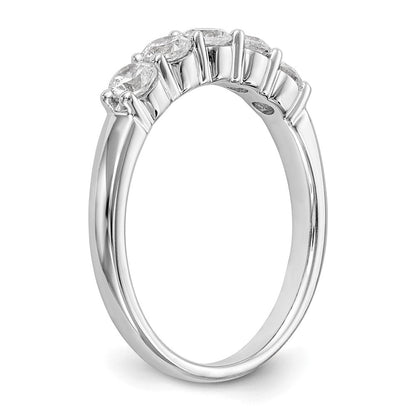 True Origin 14K Weißgold 5/8 Karat Im Labor Gezüchtet Diamant Vs+ F+ Komplett Rund Five Stein Ring