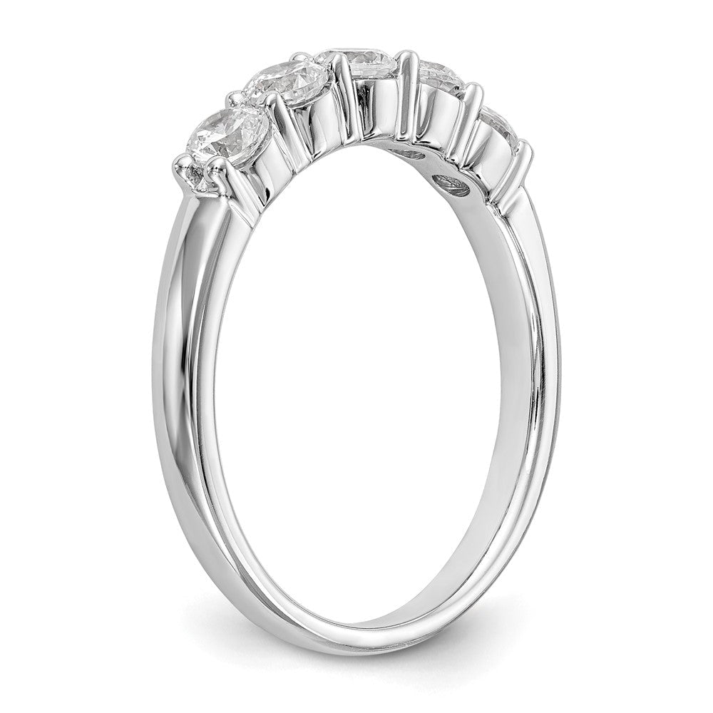 14K Weißgold Ehering mit 5 natürlichen Diamanten (0,65 ct Gesamtgewicht)