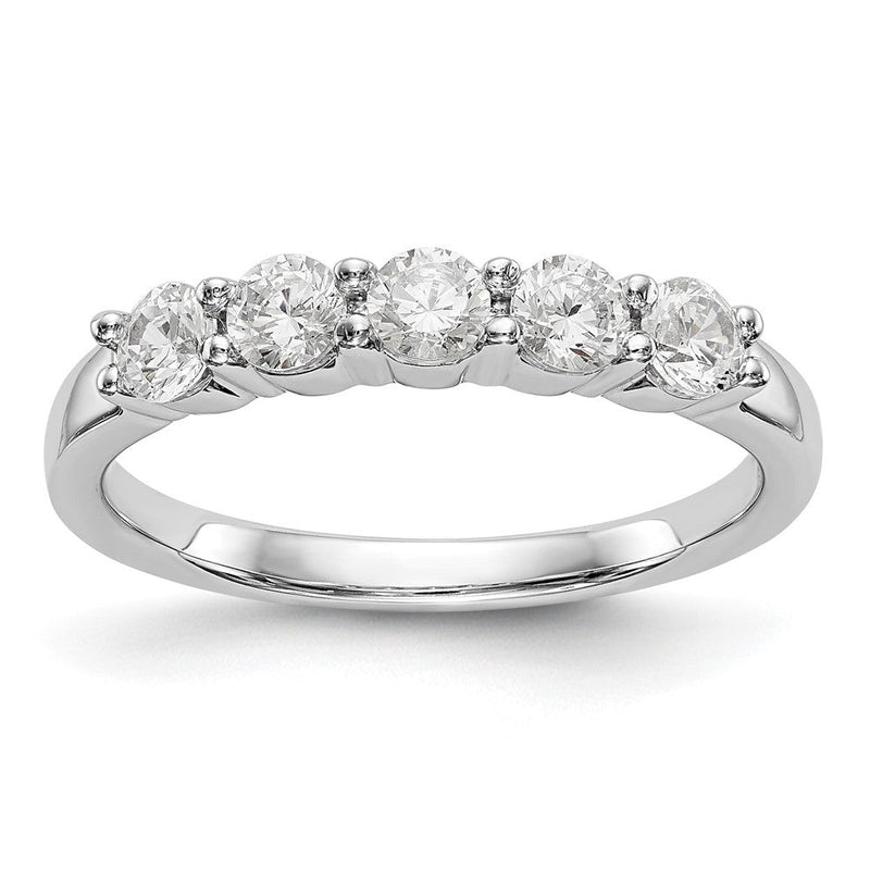 True Origin 14K Weißgold 5/8 Karat Im Labor Gezüchtet Diamant Vs+ F+ Komplett Rund Five Stein Ring